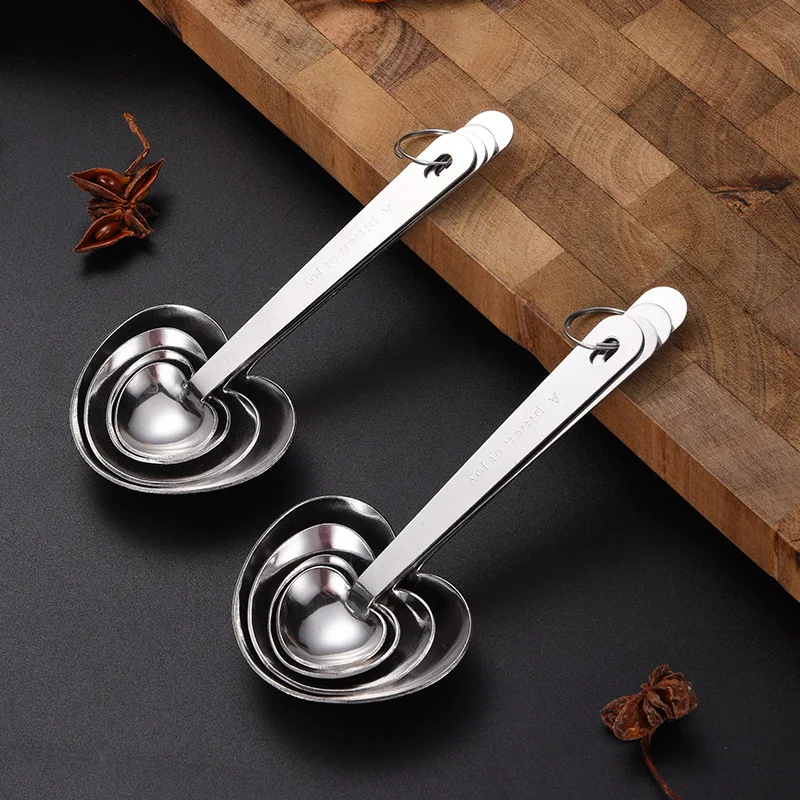 Low MOQ 9Pcs Stainless Steel Measuring Spoon Tools Kitchen Seasoning Spoons Bulk Measuring Scoop