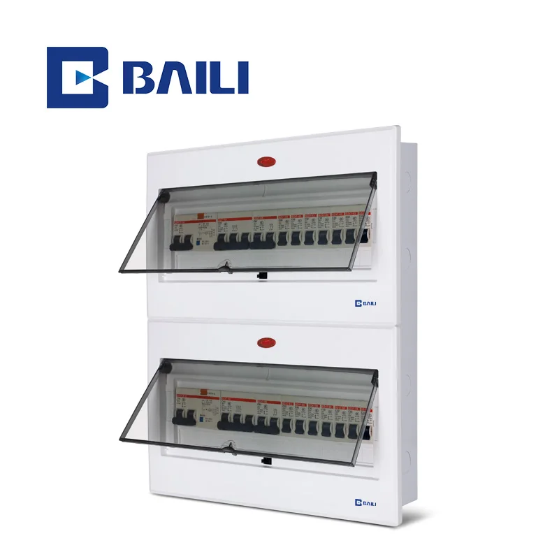 BAILI V8 Flush mounting 32way Metal Box ABS+PC Cover indicator light power protection MCB box electrical Distribution box