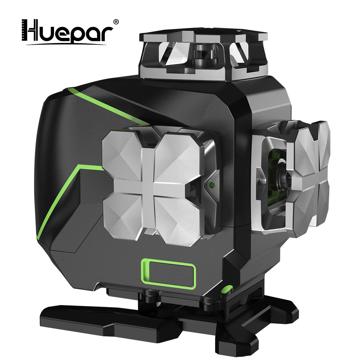 huepar S04CG with Hard Carry Case,Bluetooth Function&Outdoor Pulse Mode 4D Green Beam linelaserlevel 16 Line Laser Level