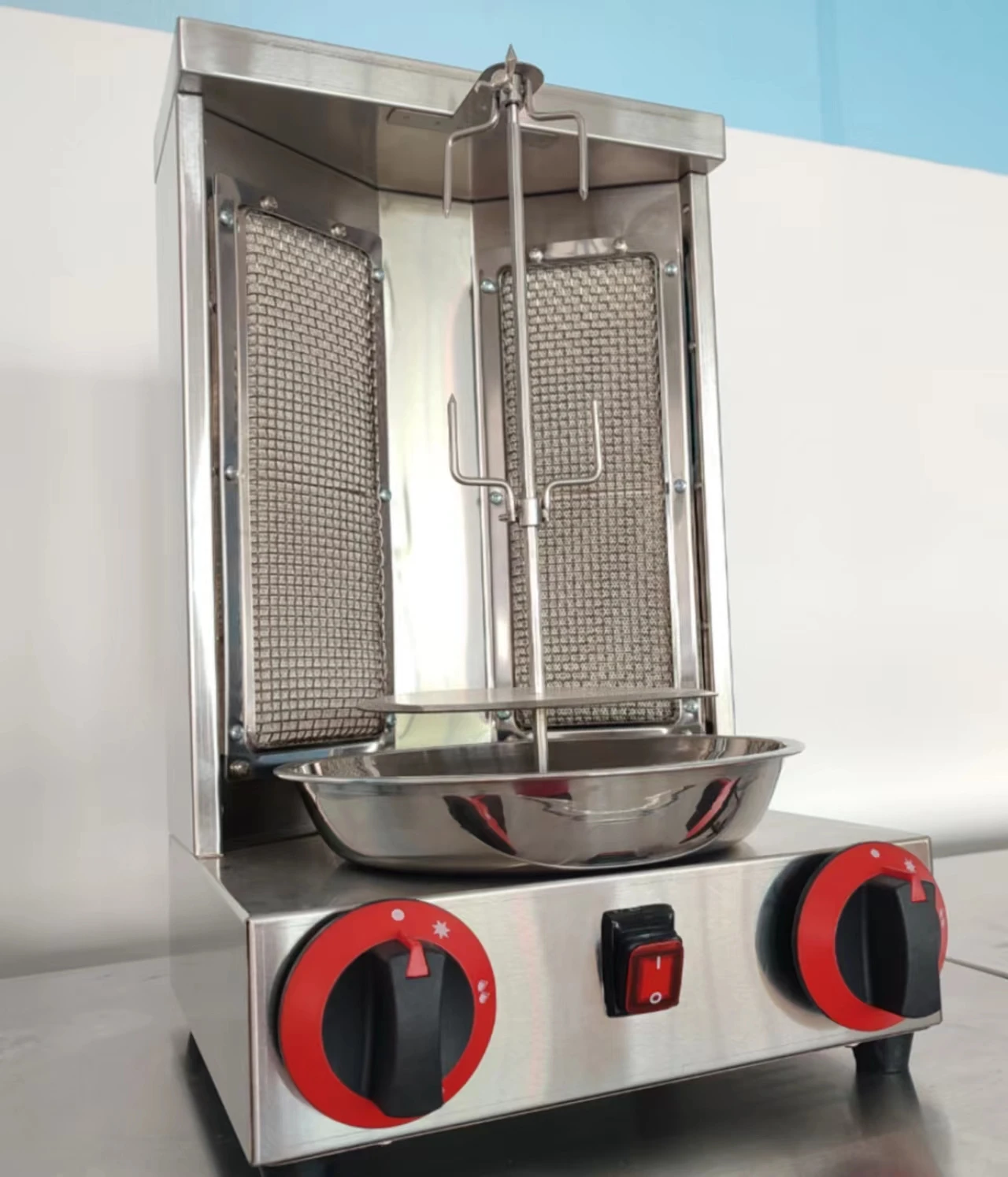 Commercial Desktop Gas Chicken Grill Barbecue Shawarma Machine Kebab Machine With Double Burners