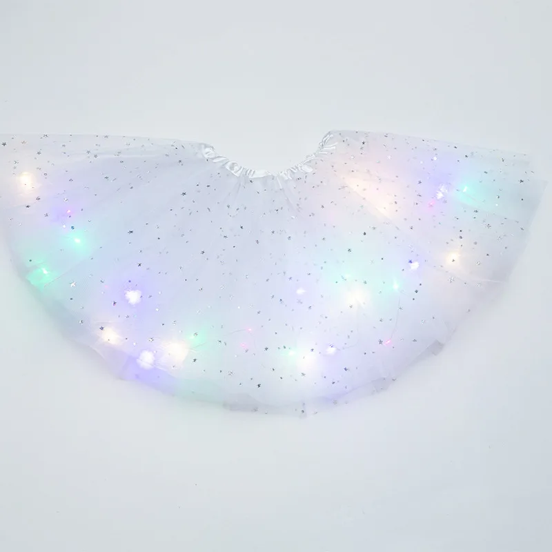 High Quality Kids Girl LED Light Up Tutu Glowing Skirt Ballet Miniskirt Neon Led Clothes Birthday Party Gift
