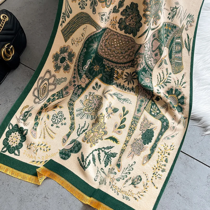 Customized Ladies Cashmere Blanket Shawl Winter Thickening Warm Scarf Spring and Autumn Air Conditioning Shawl