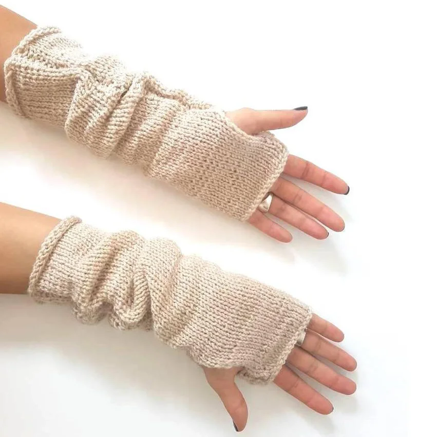 Y-Z fashion wool arm warmers Fingerless women gloves mittens knit hand Winter