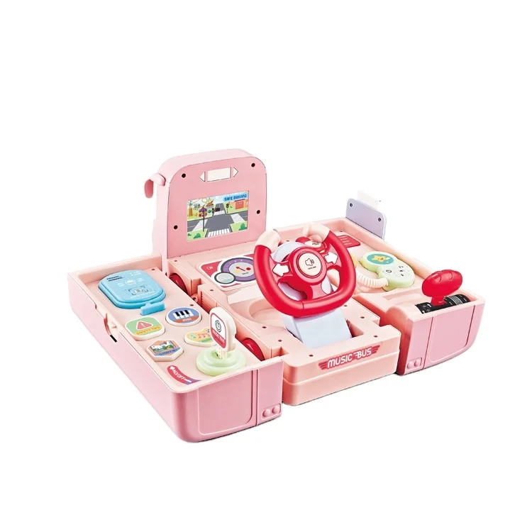 Steering wheel deformation education toy baby school musical bus toy
