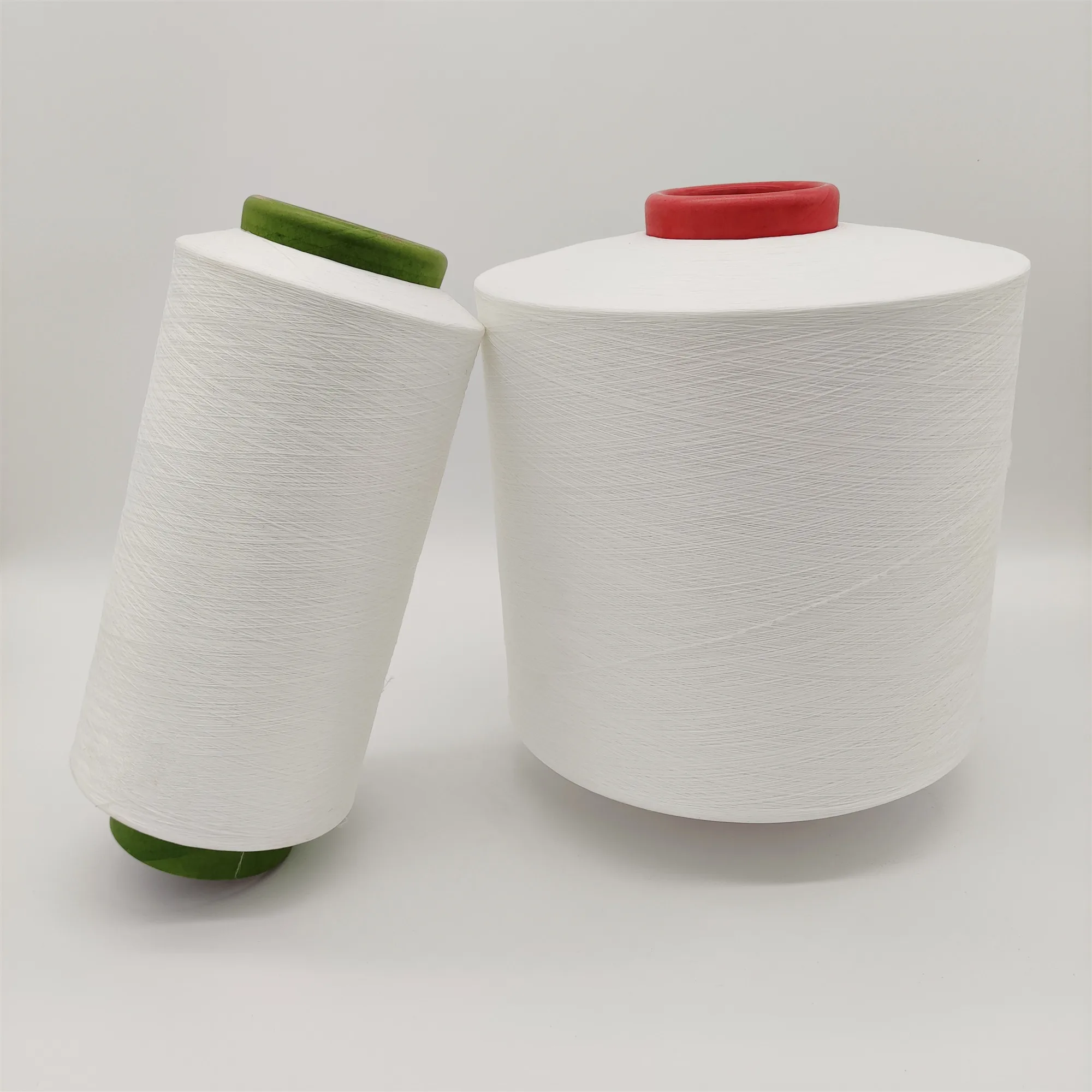 White yarn 30/150 polyester air covered yarn with low price