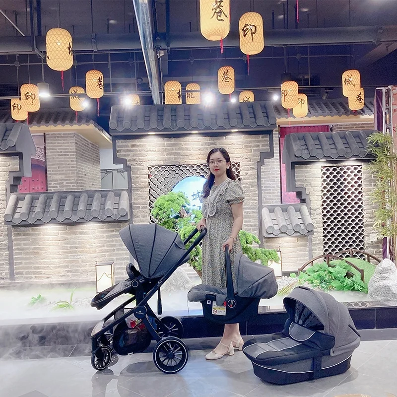 2021 travel system newborn leather baby walker  wagon 3 in 1 baby stroller for kids