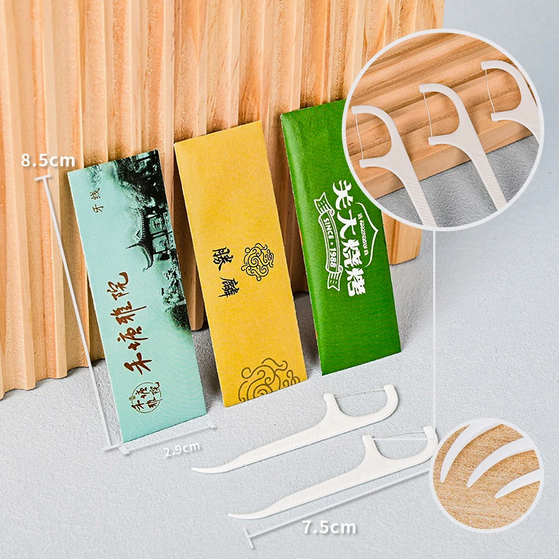 Custom dental floss pick individually wrapped dental floss toothpick sticks cheap wholesale biodegradable kids dental floss