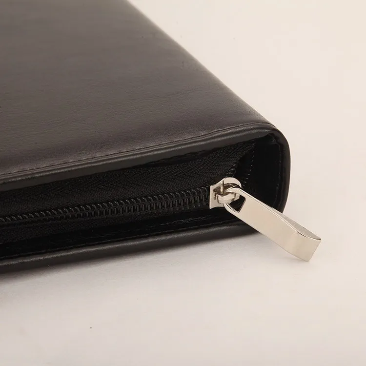 Pu Business Folders Office Stationery Supplies Zipper Insert Multifunction Portable Belt Calculator A4 Folder File Organizer