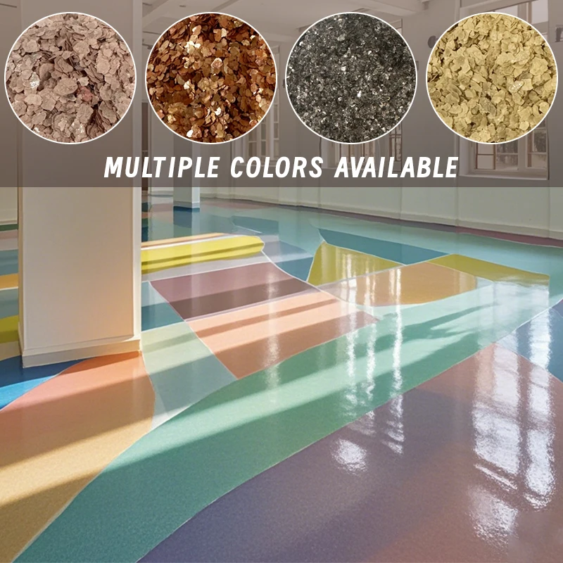 Paint wall with small mica sheet sheet gold red yellow black