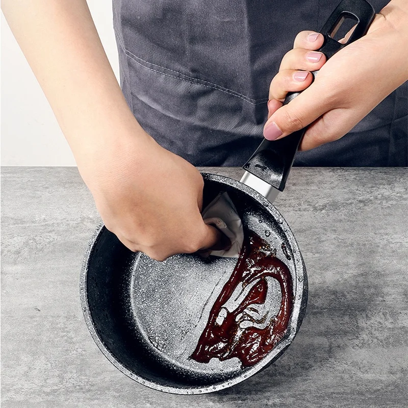 Wholesale 16cm Non Stick Granite Maifan Stone Classic Kitchen Soup Pot Black Milk Pot Sauce Pan With Glass Lid