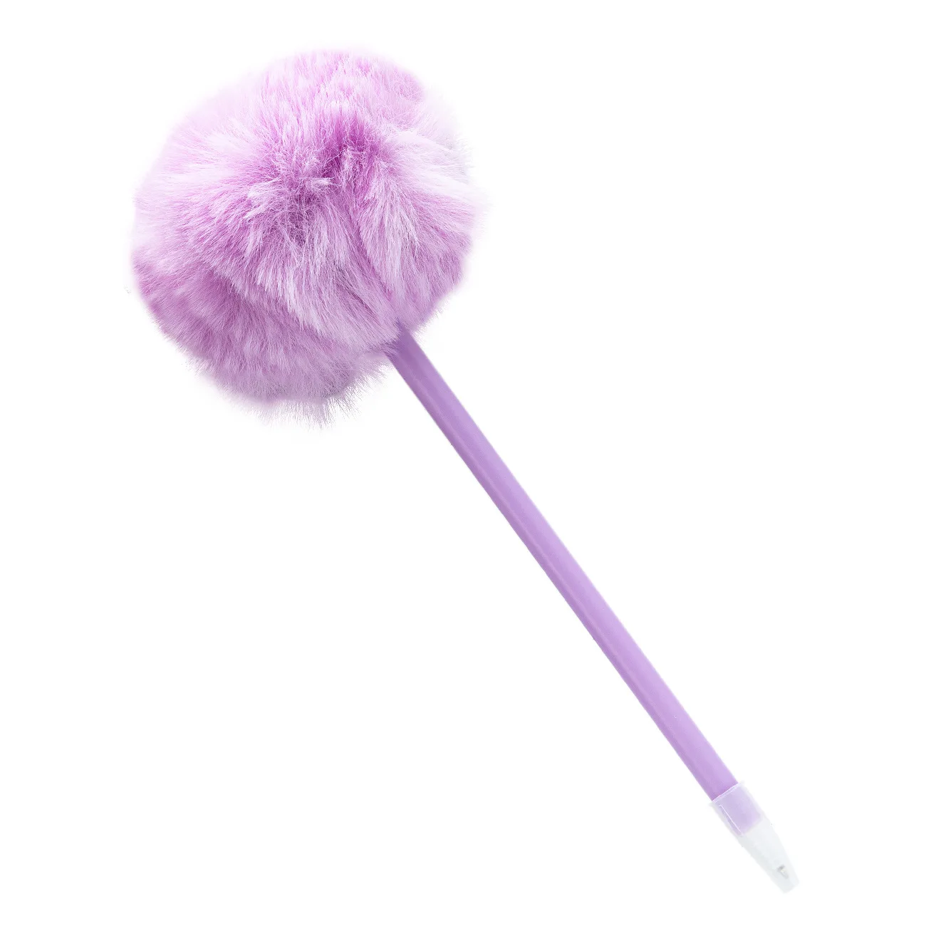 Cute Cartoon Soft Artificial Wool Ball Writing Pen Kawaii Girlish Heart Smooth Writing Comfortable Holding Plastic Ball Pen