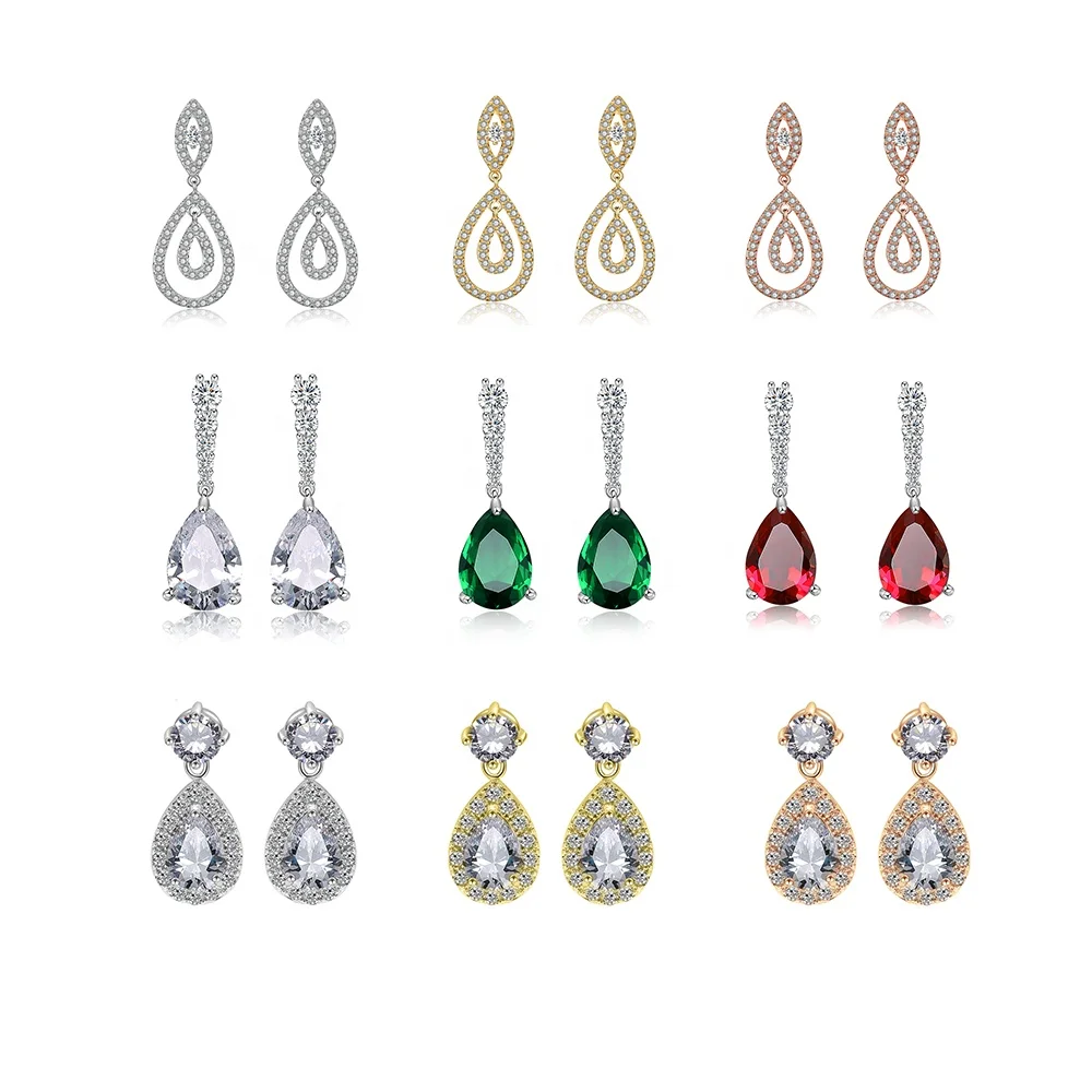 Роскошные женские позолоченные серьги-подвески RAKOL EP2040 с бриллиантами свадебные серьги ювелирные изделия