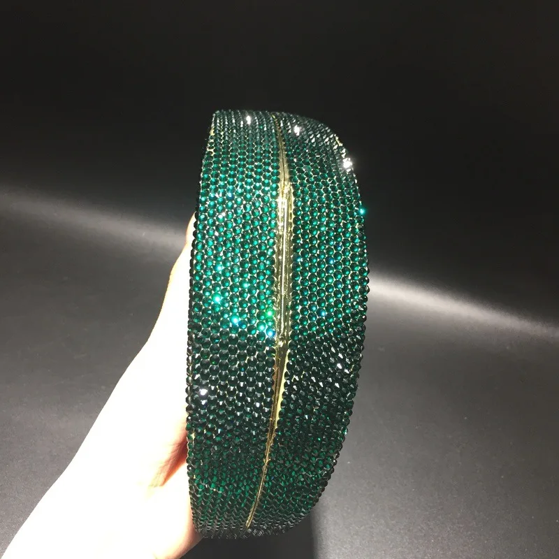 Custom Fancy glitter watermelon Design rhinestone evening bag clutch for ladies