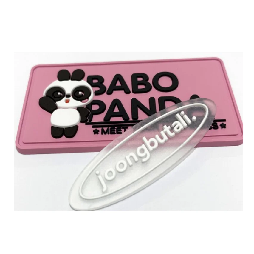 transparent 3d custom soft plastic pvc silicon rubber label with raised logo