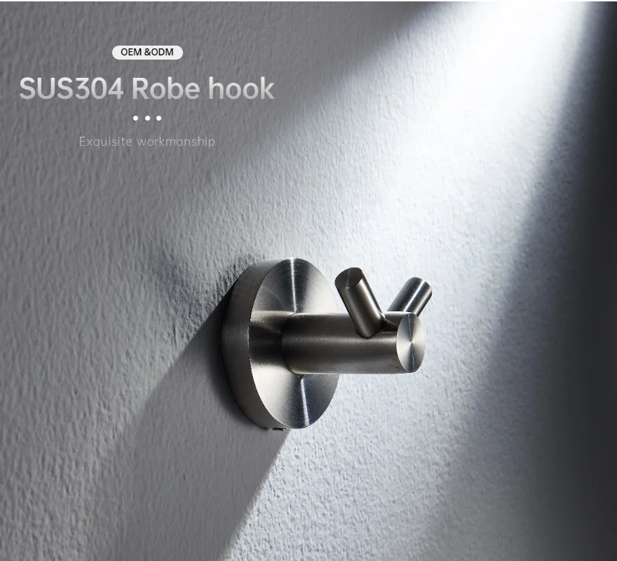 Kitchen Robe Bathroom Accessories Coat Towel Hooks Wall Hangers Hooks 304 Stainless Steel Hanging Hook Bathroom sets