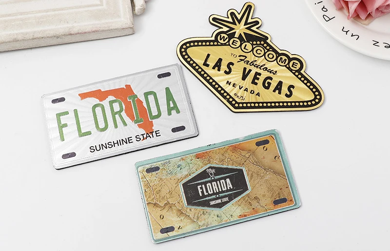 personalised thick souvenir aluminum foil fridge magnet for tourism