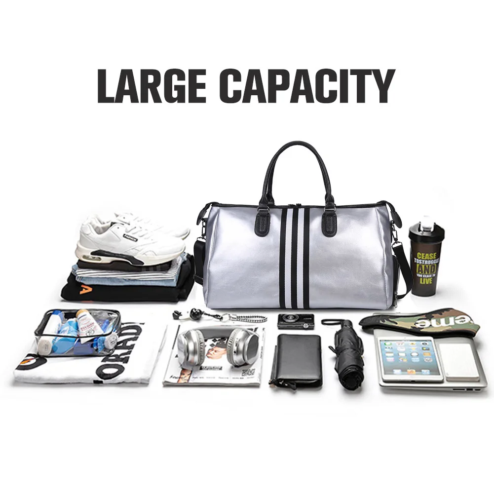 New Trend Custom Waterproof Large Capacity Travel Bag with Sneaker Shoe Compartment Women Mens Sports Gym Travel Duffel Bag