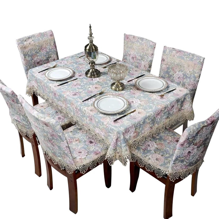 Factory Direct Selling Customized Polyester Elegant Wedding Hotel Embroidered Lace Tablecloth