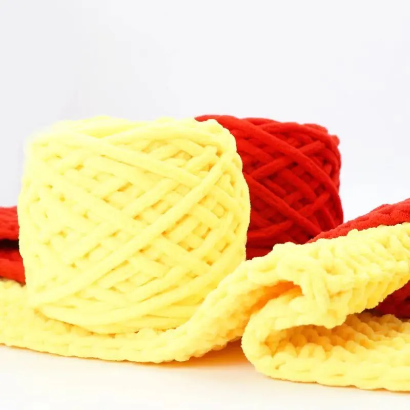 High Quality 2cm Giant Tube Yarn DIY Arm Knitting Throw Blanket Chenille Chunky Yarn