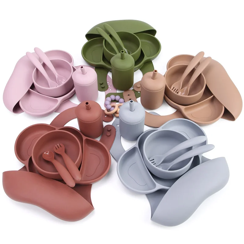 New Arrival Eco-friendly Non-toxic Strong Suction Silicone Baby Feeding Bowl And Plate