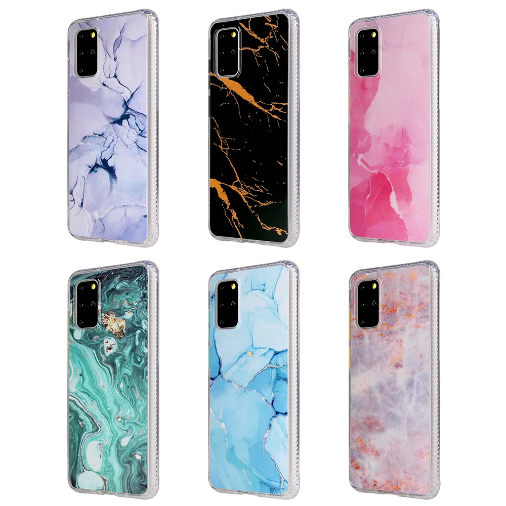Marble Phone Case For Samsung Galaxy S20 S21 Plus Ultra FE A51 A72 5G High Quality IMD Hard Marble Mobile Phone Cover Fundas