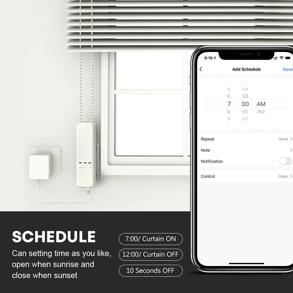 WiFi Motorized Chain Roller Blinds Shade Shutter Drive Electric Curtain Motor RF Remote Tuya Smart App Control Alexa/Google