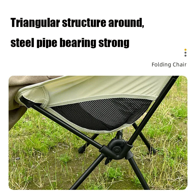 Customized Lightweight Aluminum Oxford Quick Open Fishing Moon Chair Camping Folding Chair