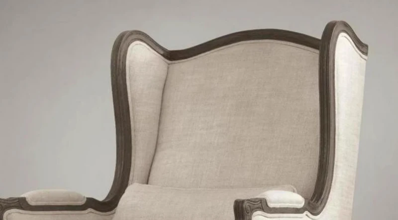 American solid wood sofa chair living room balcony Oak retro high back tiger chair leisure soft bag single sofa customization