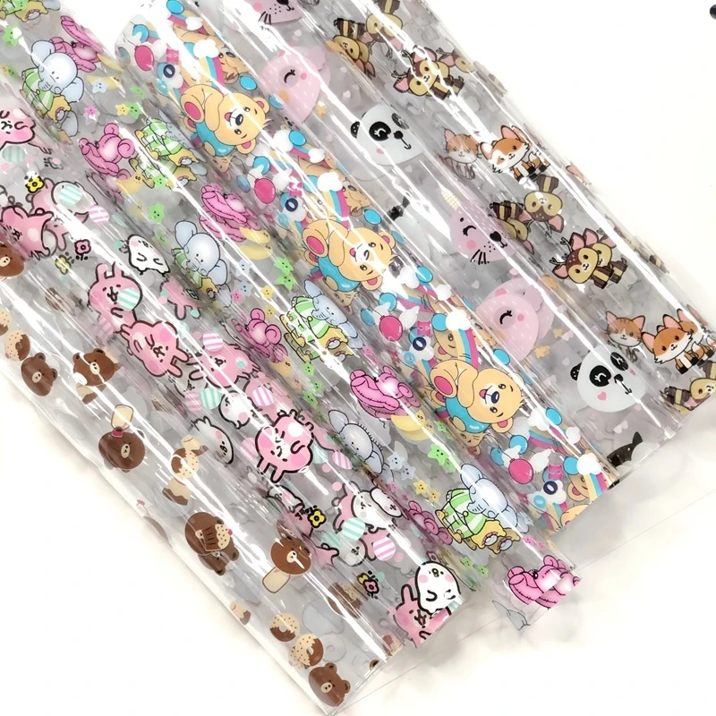 Custom design clear transparent vinyl fabric printing leather jelly leather sheets for bag or shoes usage