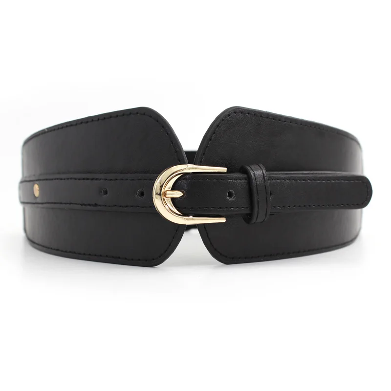 Western Style Wide Corset Belt  Elastic PU Waist Belt Dress Decoration Pin Buckle Belt