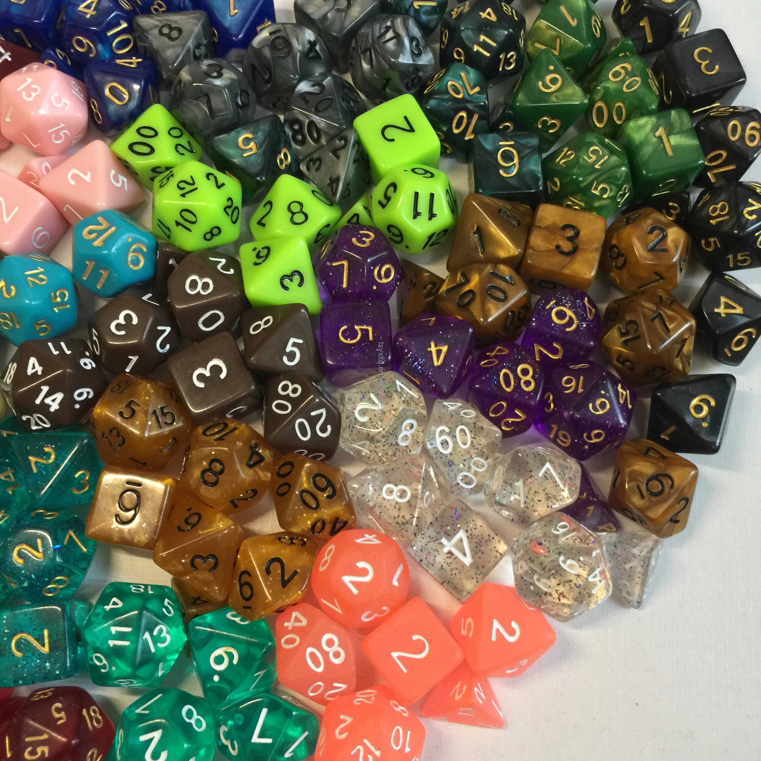 7 Pcs Rpg Game Dice Set plastic glow in dark game casino dice d4 d6 d8 d10 d12 d20 rpg polyhedral dice set