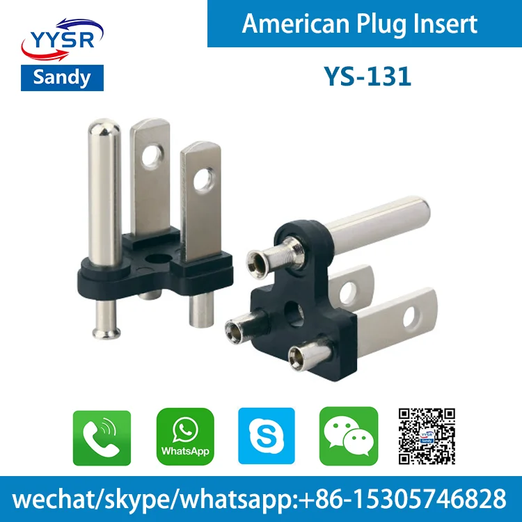 
YS-130 UL plug insert 3wire grounding plug 