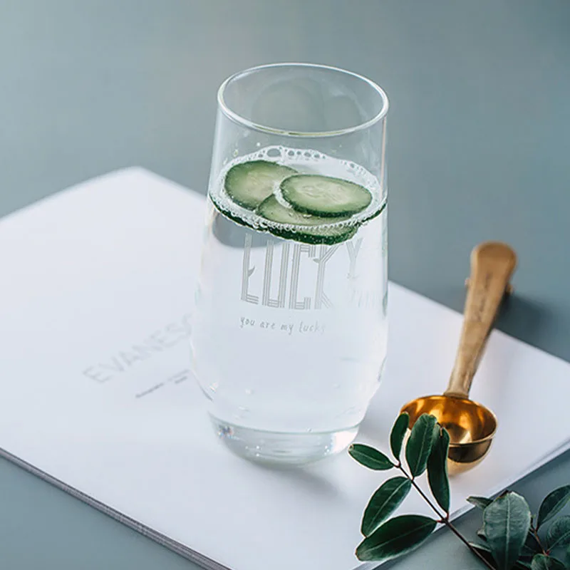 Wholesale Custom Nordic Heat-resistant Glass Coffee Milk Cup Home Dessert Juice Cups Simple Cold Drink Beer Glass