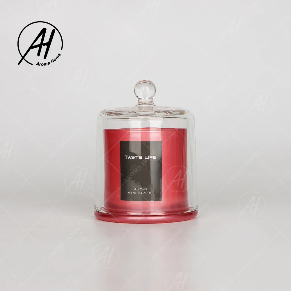 AROMA HOME Hot Sale Home Dor Bulk Wholesale Luxury Aroma Fragrance Glass Cover Organic Soya Eliminator Scent Soy Wax Candle
