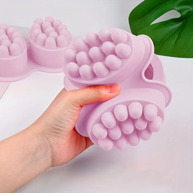 Kaijie 4-Hole Massage Soap Silicone Mold Diy Elliptical Convex Massage Handmade Soap Gift Decoration Resin Dropper Mold