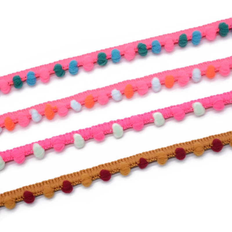 Hot sale customize color mini pom pom lace trim