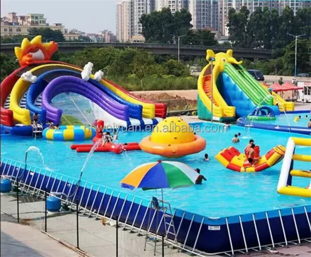 Commercial Outdoor Removable above Ground Swimming Pool Steel Metal Frame PVC with Filter and Ladder Inflatable Pool