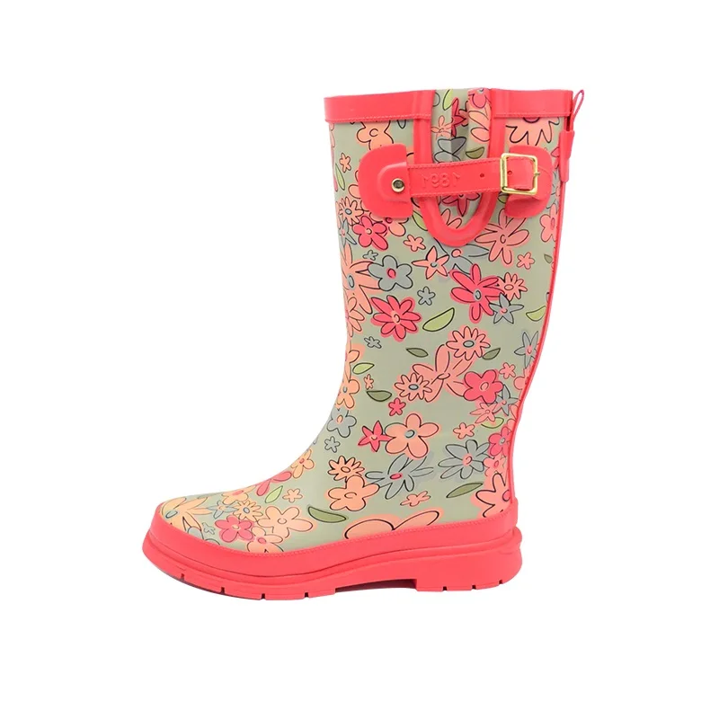 Hot sale outdoor wellington waterproof girls rubber rain boots shoes