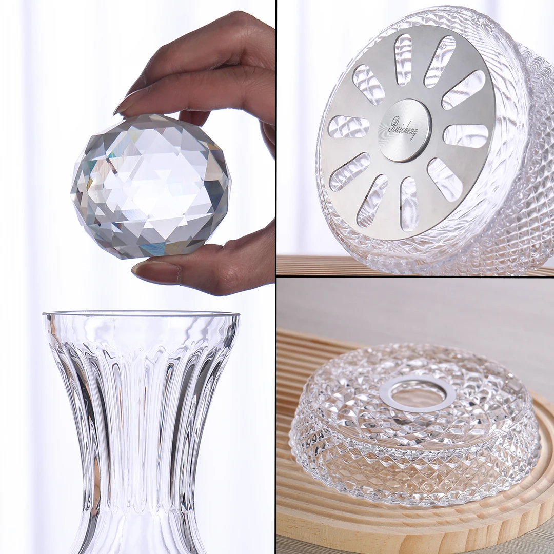 Lead-Free Crystal Glass Wine Decanters With Stopper Rotating Decanter Wine 1000ml 1500ml Red Wine Decanter