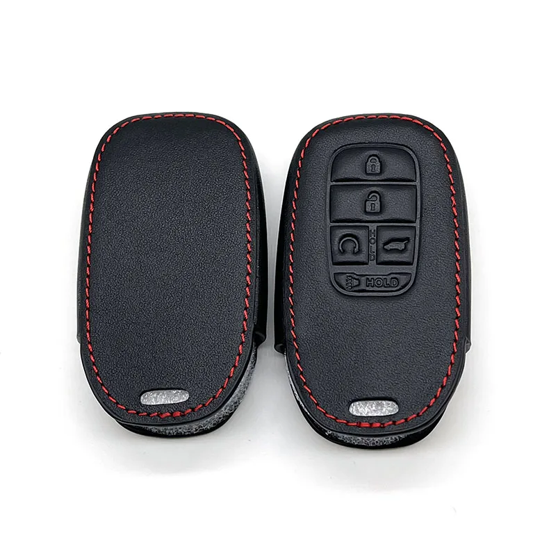 Leather Car Key Cover Remote Fob Shell Case Auto Accessory For Honda CR-V CRV Civic Accord Pilot HR-V Pilot Sport 2022 2023 2024