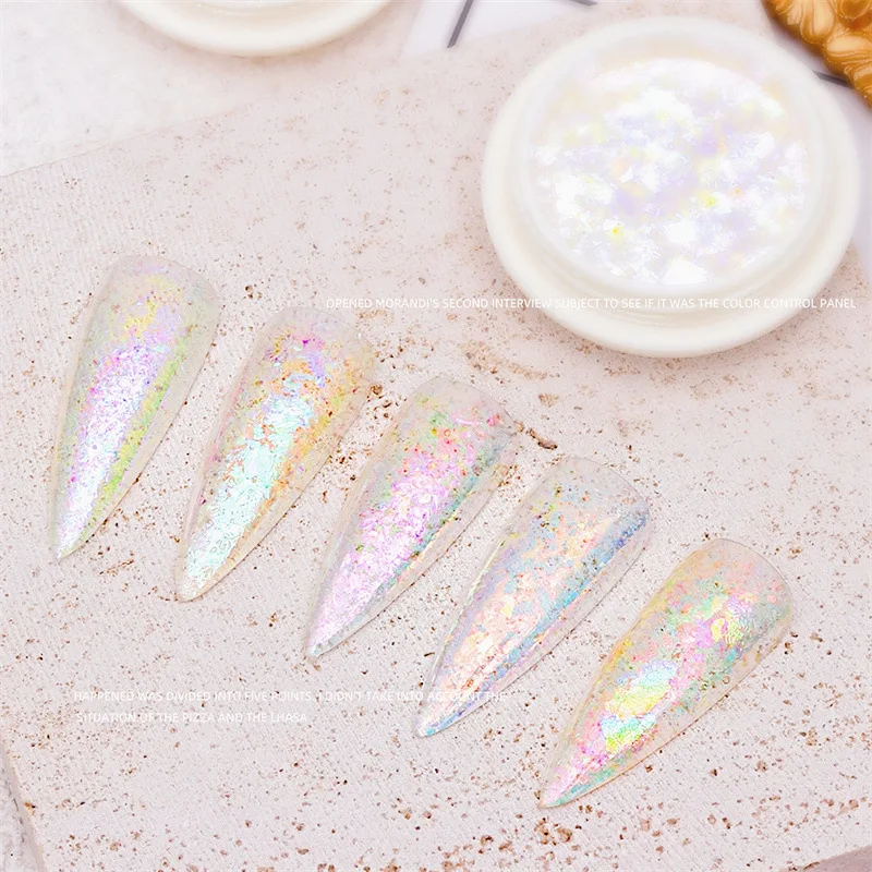 Nail Art Opal Powder Ultra thin Snow Velvet Cloud Brocade Nail Decoration Sequins