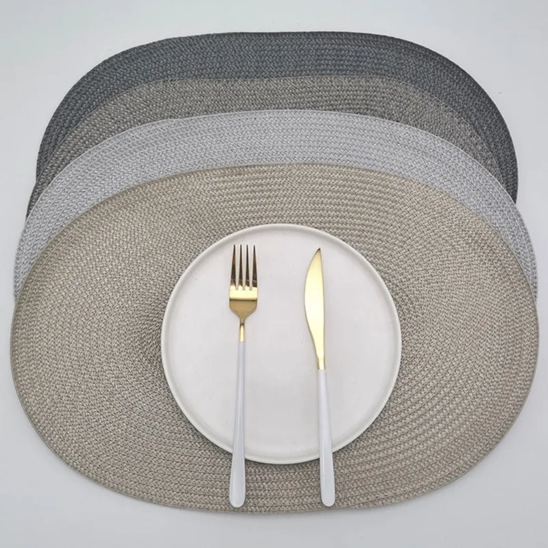
Hot Sales Oval European And American Popular Woven Placemats Waterproof Durable 