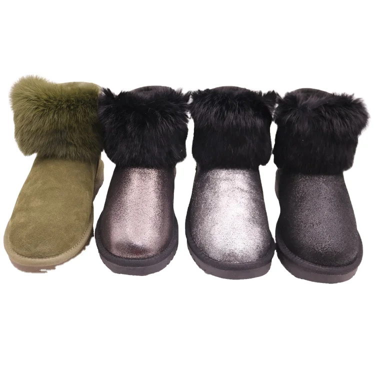 
CF-201 Free Samples Top Sale Winter Factory Ankle Length Genuine Leather Antiskid Flat Boots For Women 