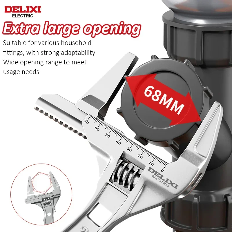 Delixi ELECTRIC Classic Antislip Diagonal Toothed Bathroom Wrench Pliers