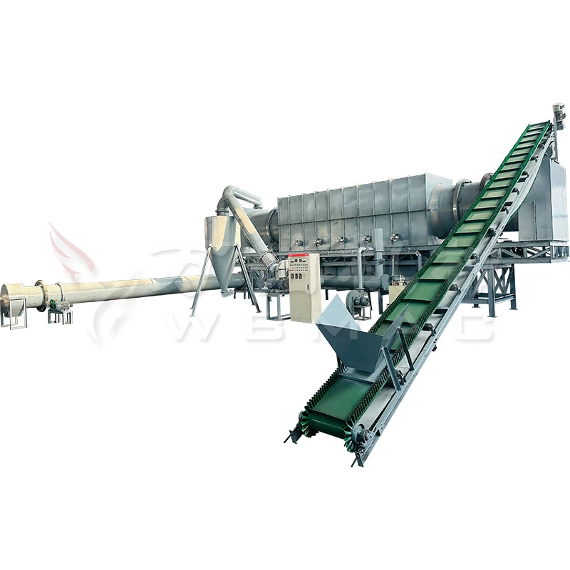 Continuous sludge high temperature carbonization furnace Continuous smokeless pyrolysis furnace