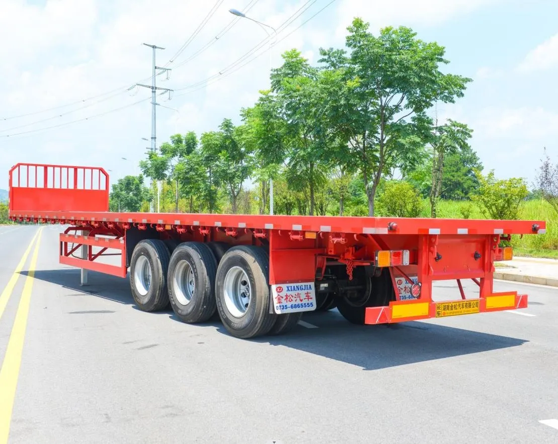 Brand Shipping 50 Ton 30 Ton Low Truck 20ft flat bed 40 ft Container Flatbed Trailer For Sale