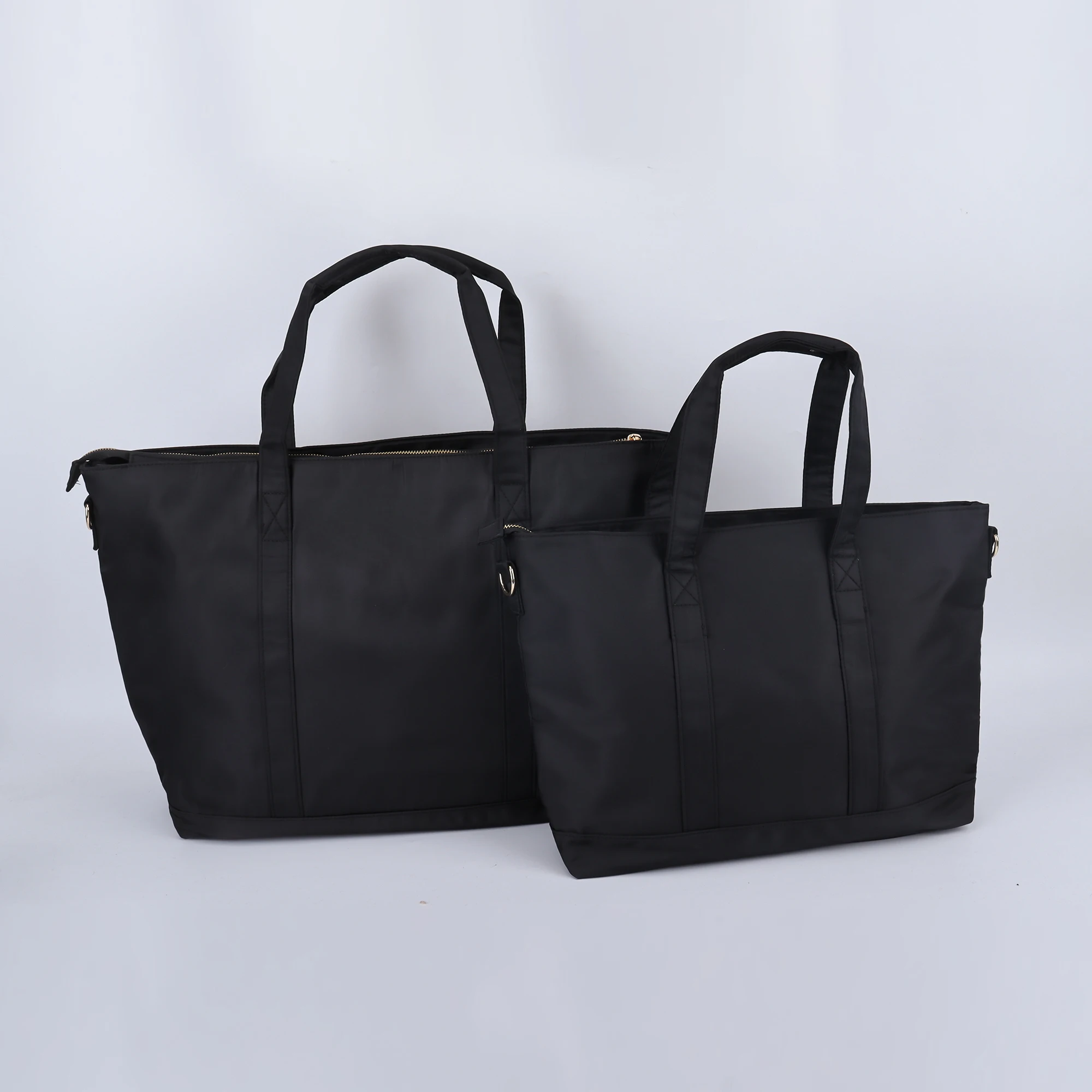 New Trendy Custom 8 Colors Zipper Adjustable Shoulder Strap Heavy Duty Waterproof Nylon Womens Pink Oversized Travel Tote Bag