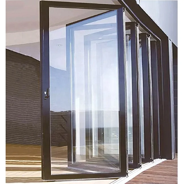 Low-E glass accordion kitchen custom bi fold aluminum folding doors for veranda
