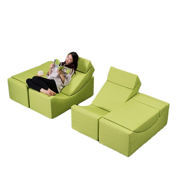 New design High density foam single seat fabric folding sofa bed and moon shaped folding sofa cum bed