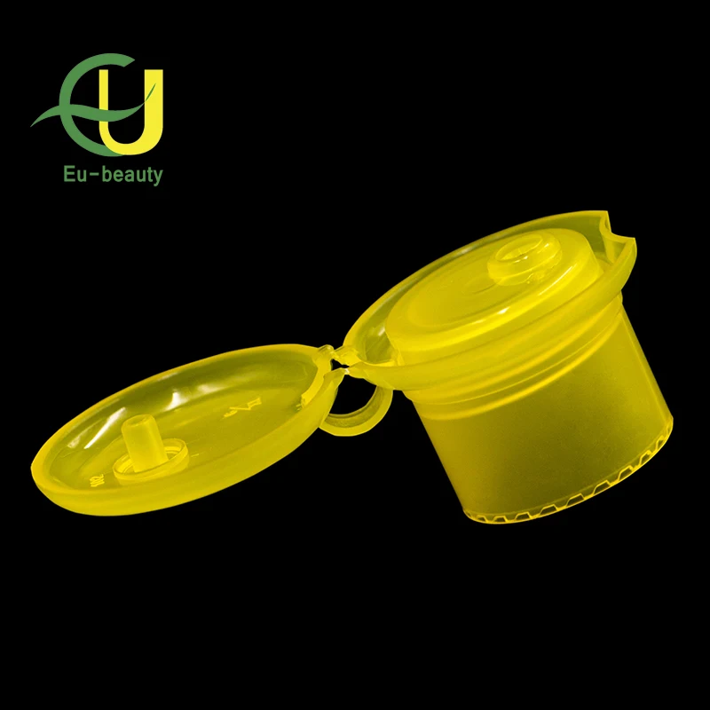 24/415 yellow Plastic Cosmetic Screw Flip Top Custom Bottle Cap